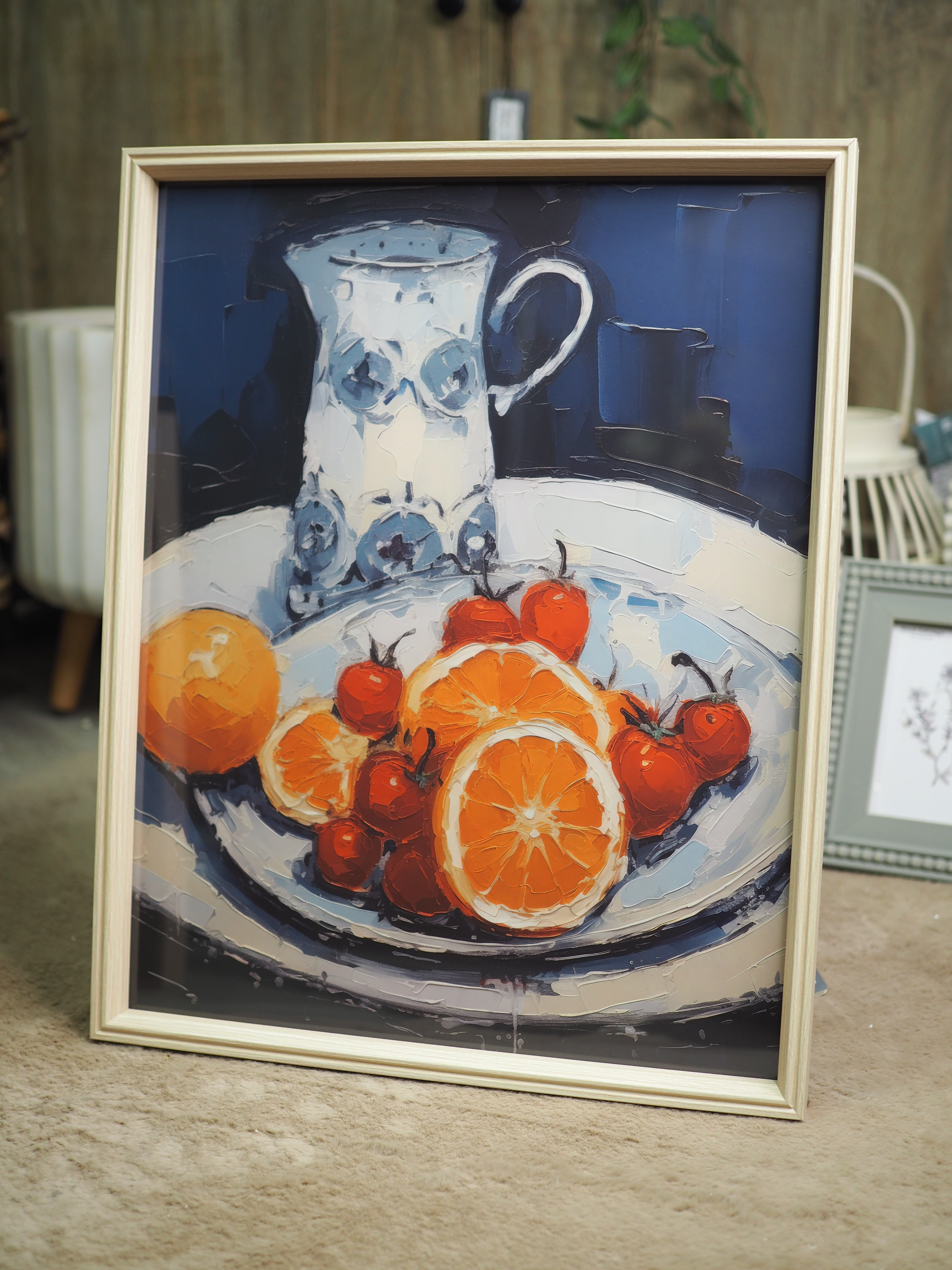 Fruit platter & jug framed print
