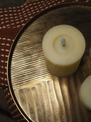Metal half striped gold tray