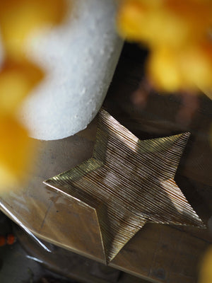 Gold metal star shaped plate