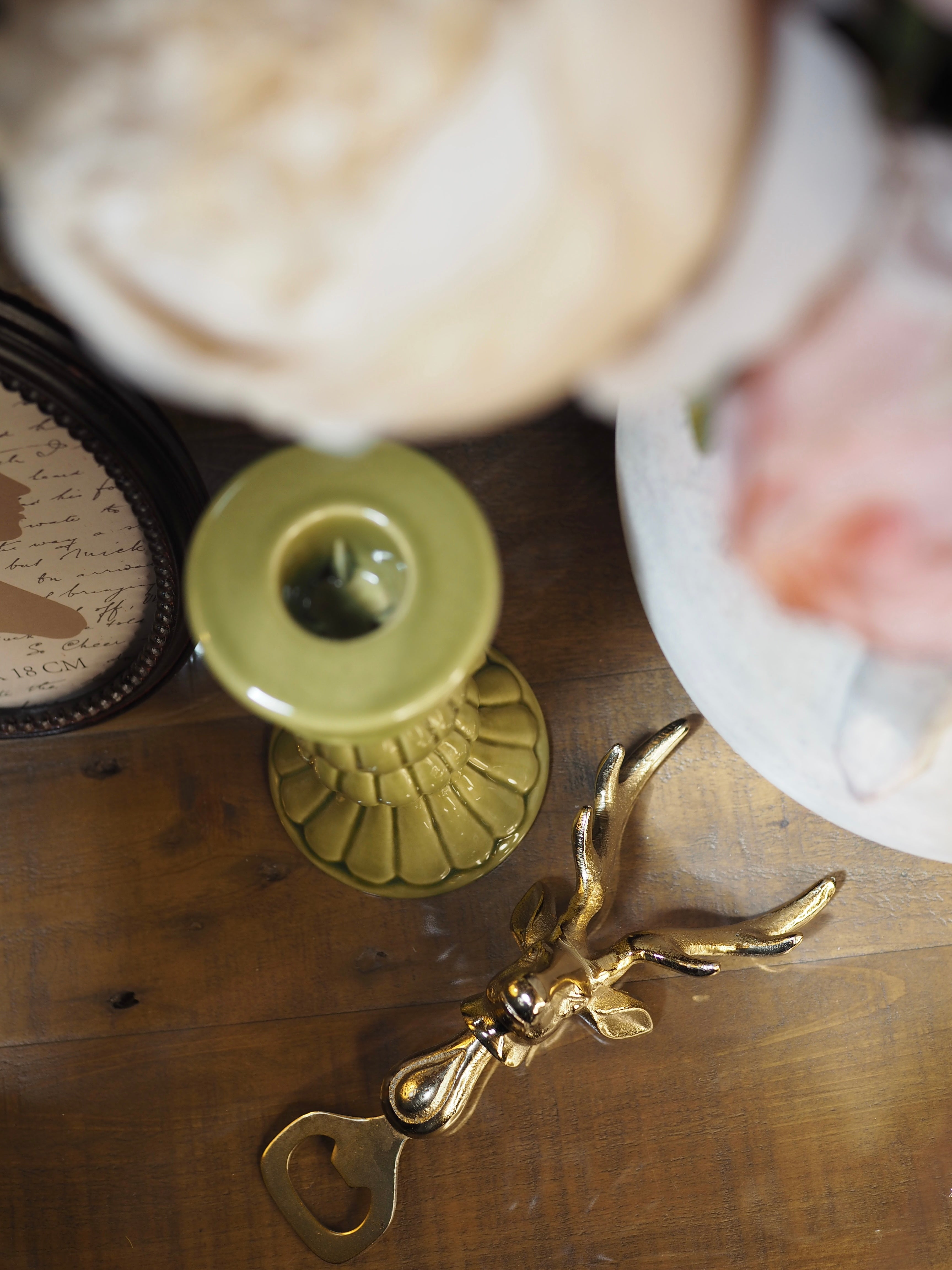 Gold stag head bottle opener