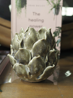 Grey Artichoke Tea Light Holder