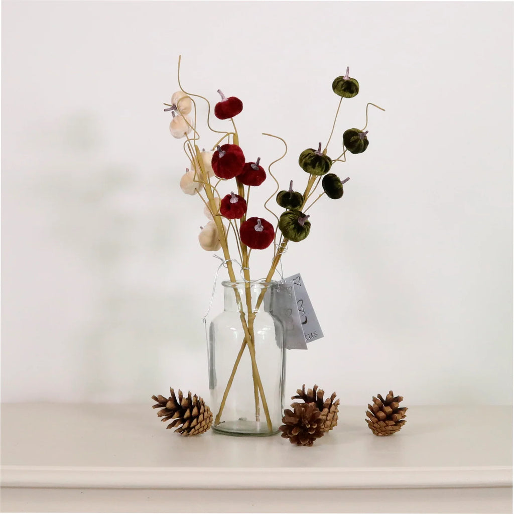 Mini burgundy velvet pumpkin spray
