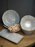 Blue Speckled Stoneware Plate