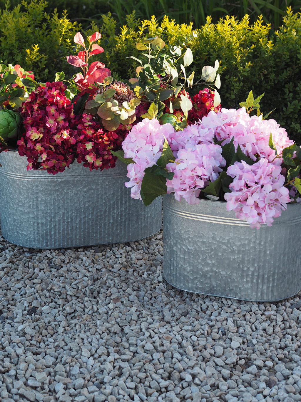 Planter zinc oval outdoor