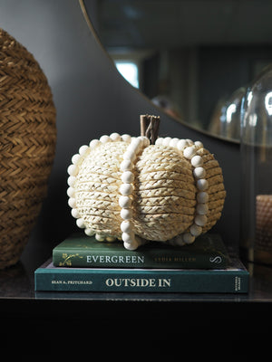 Cream beaded pumpkin