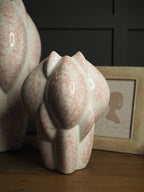 White & pink irregular stoneware vase