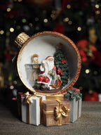 Nostalgic light up Santa in a Christmas bauble ornament