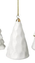 White and gold ceramic tree decs