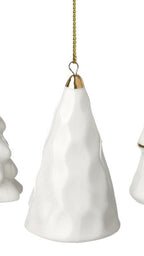 White and gold ceramic tree decs