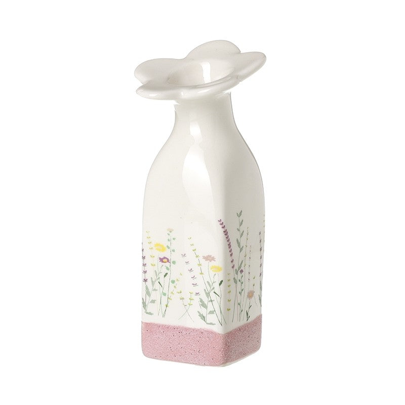 Floral ceramic bud vase
