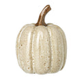 Speckled beige ceramic pumpkin