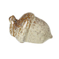 Small beige and caramel ceramic acorn