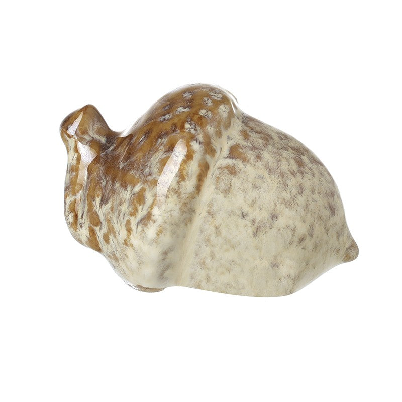 Small beige and caramel ceramic acorn