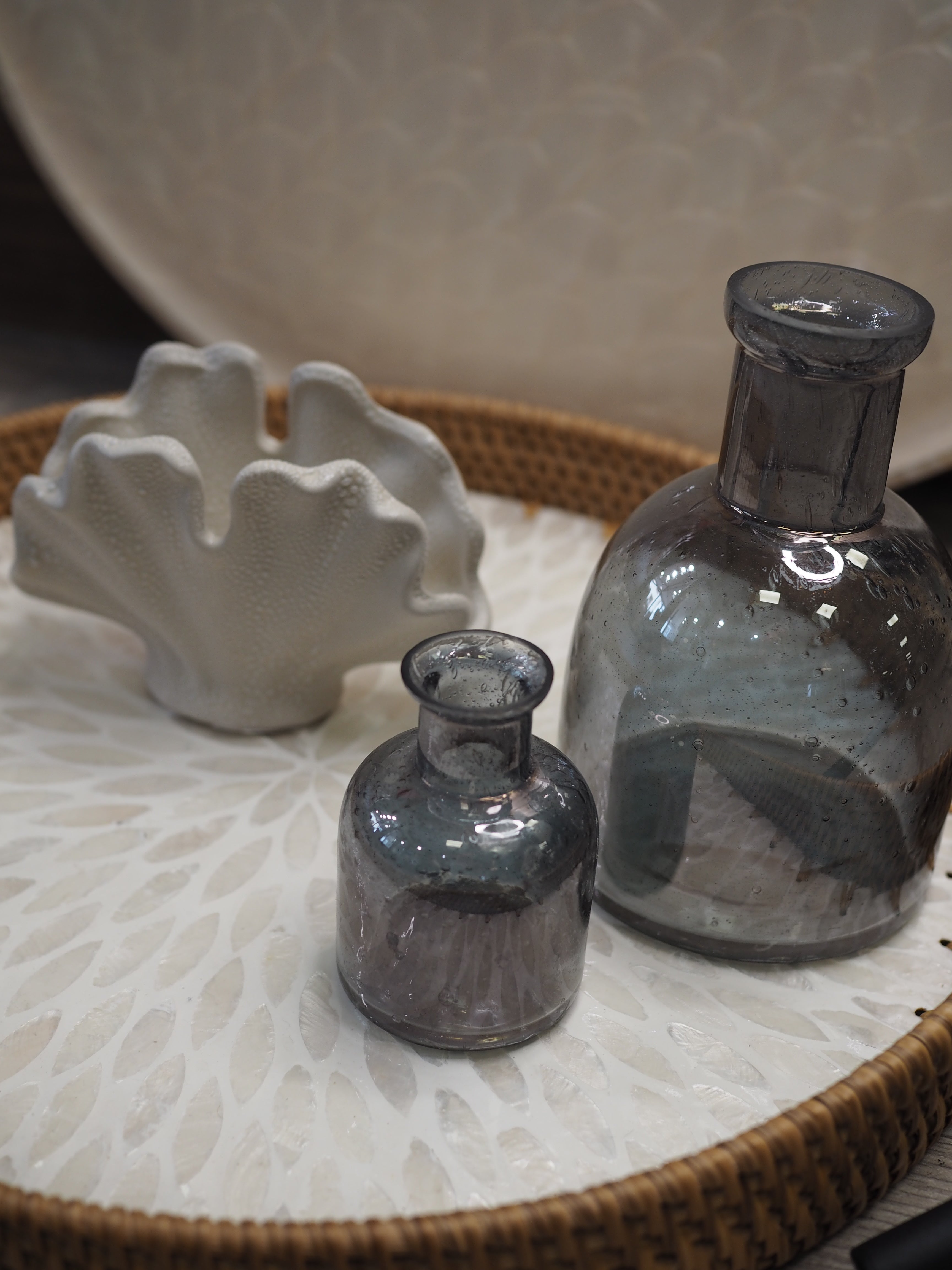 White coral porcelain planter