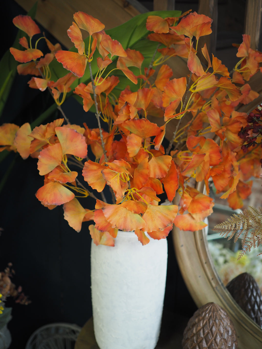 Orange gingko branch
