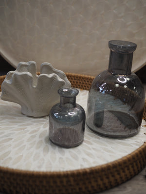 Blue glass bud vase