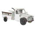 Vintage style white metal pick up truck