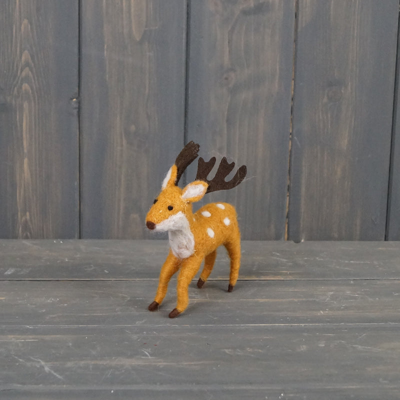 Standing wool reindeer-small