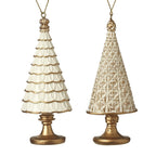 Gold shimmer Christmas tree decs