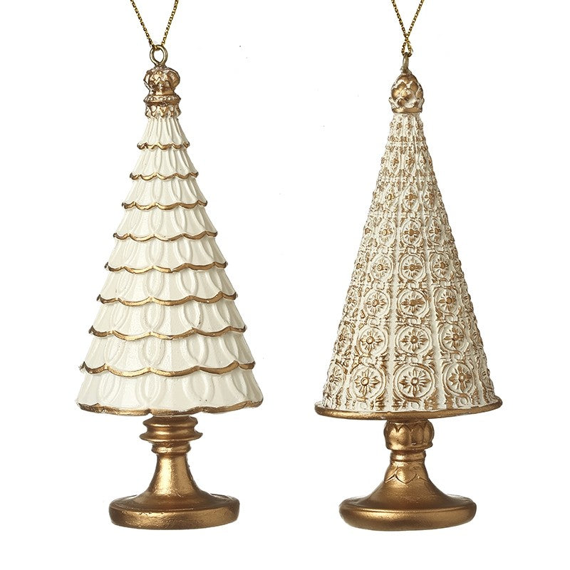 Gold shimmer Christmas tree decs