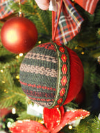 Embroidered traditional style festive bauble