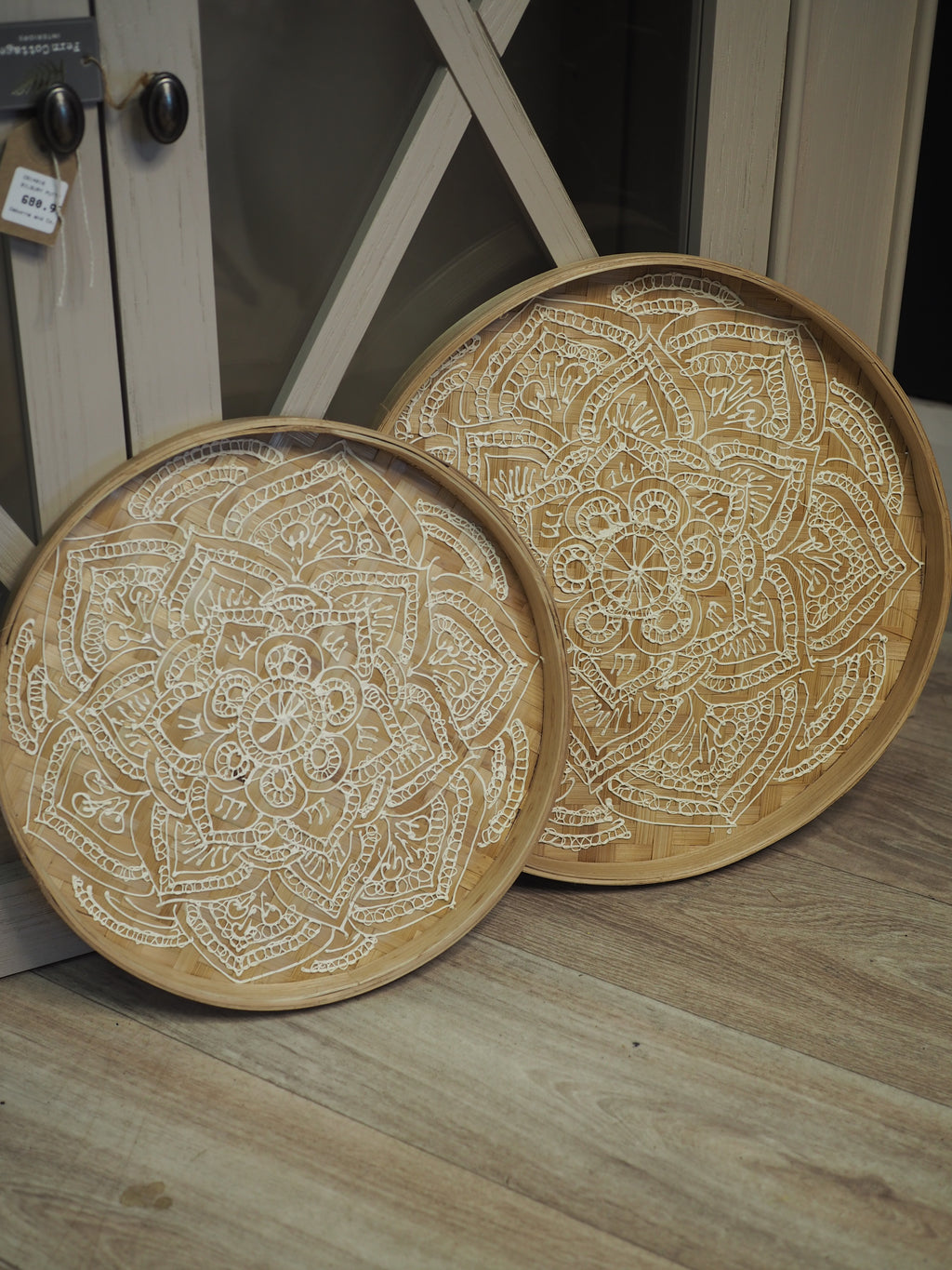 Intricately detailed bamboo tray