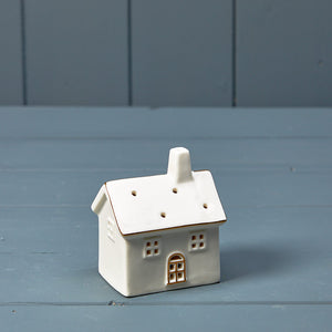 Small cream ceramic LED cottage/house