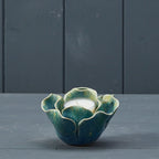 Blue ceramic flower tealight