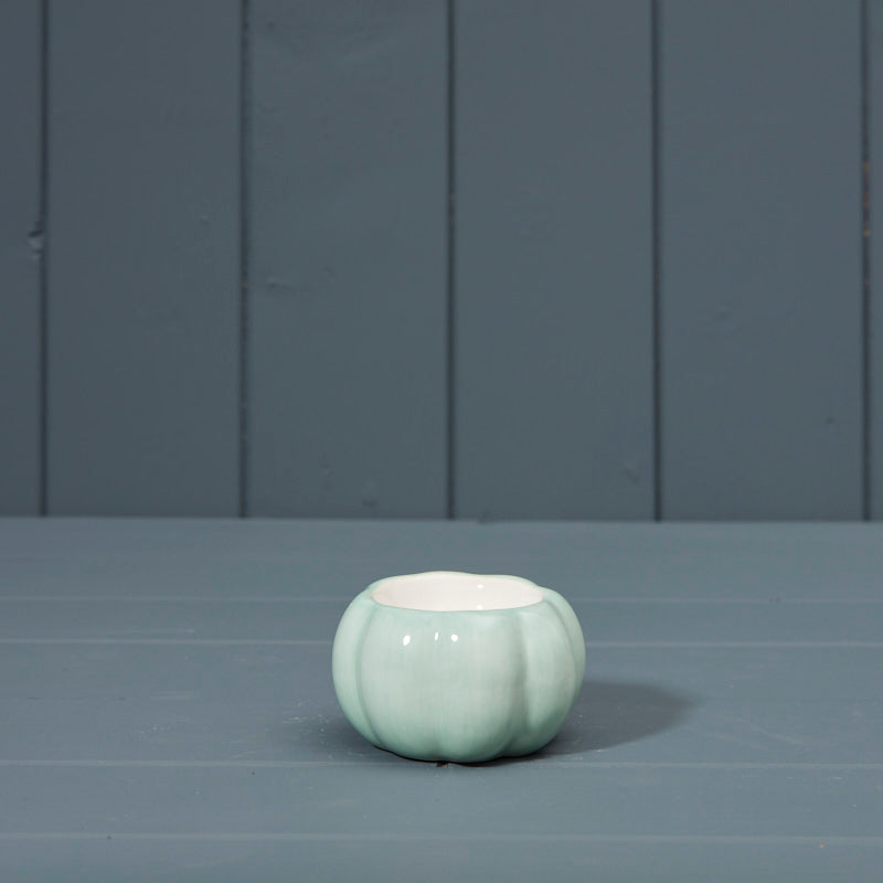 Mint green Pumpkin ceramic tealight holder