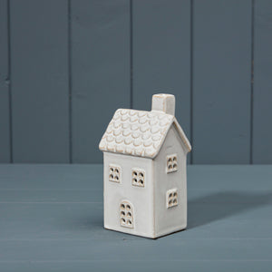 Off white ceramic house tealight holder