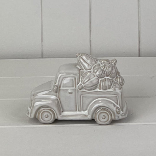Glazed Ceramic Car Carrying Pumpkins