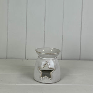 Ceramic wax/oil burner with star cut out