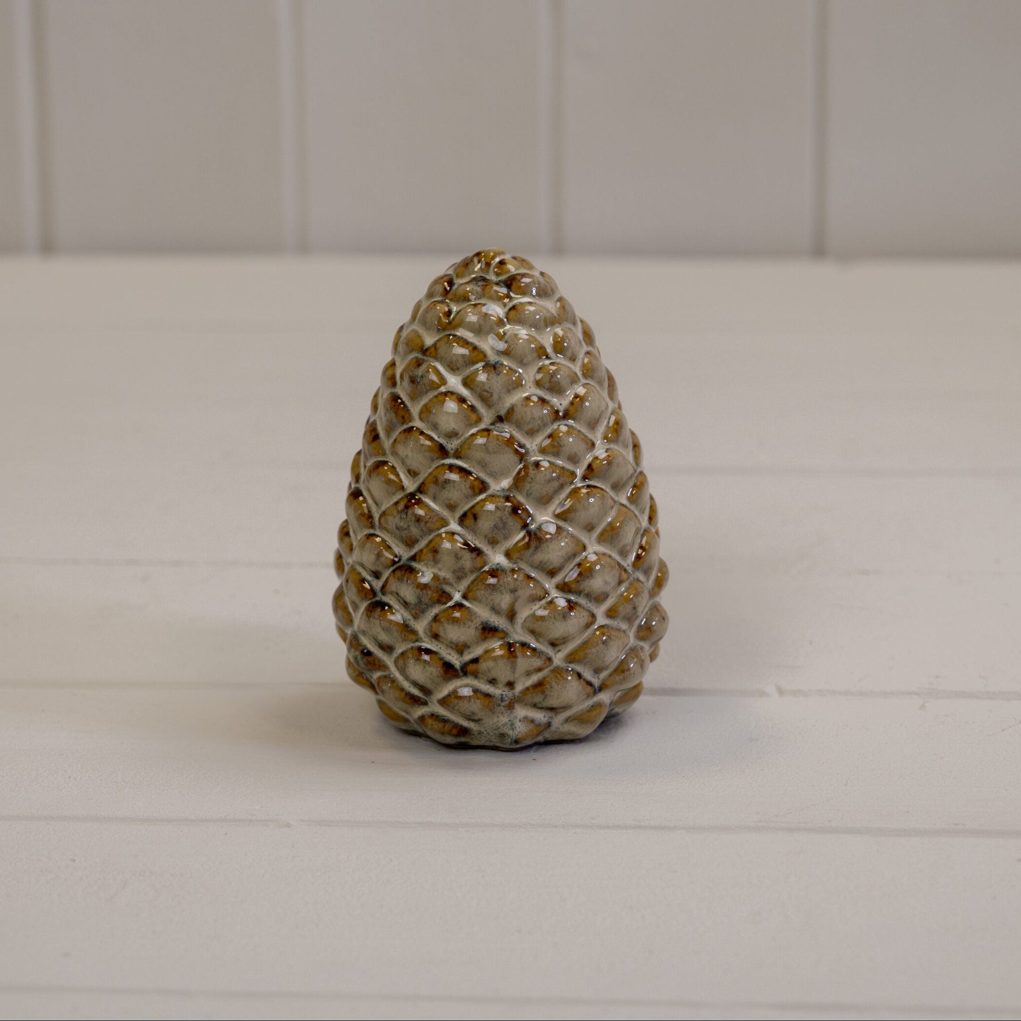 Beige Mottle Ceramic Pinecone Decoration