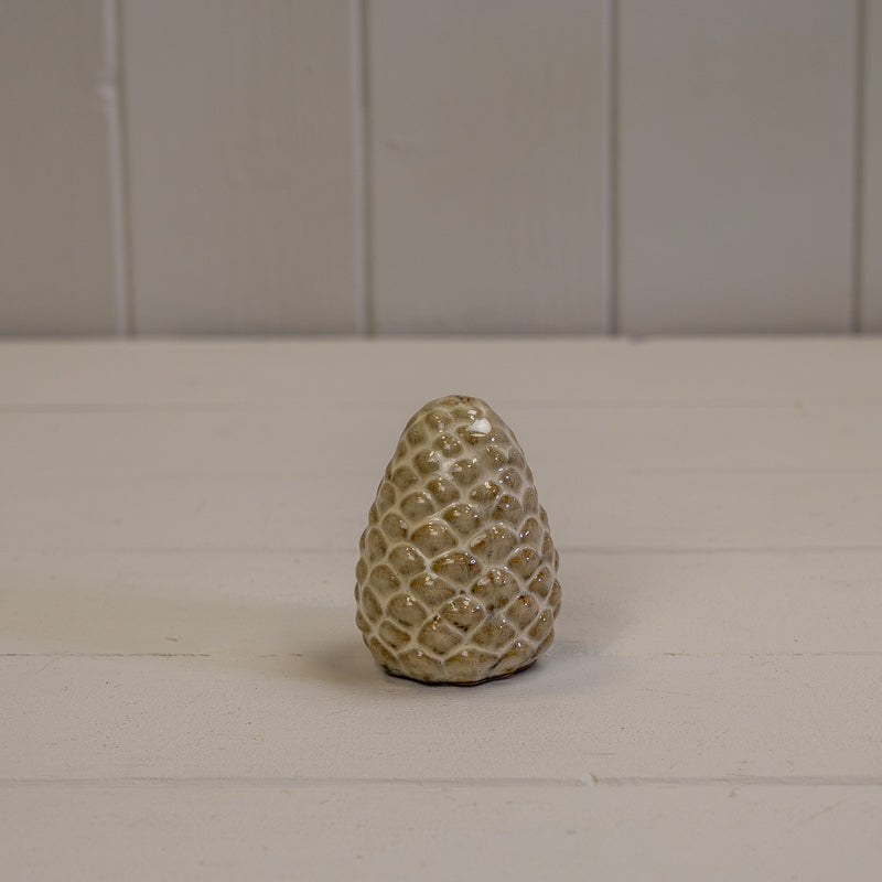 Beige Mottle Ceramic Pinecone Decoration