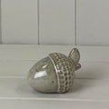 Beige mottled ceramic acorn decoration-large