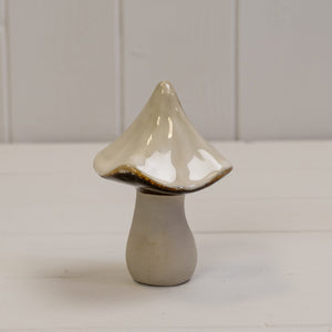 Beige Mottle Ceramic Mushroom Decoration