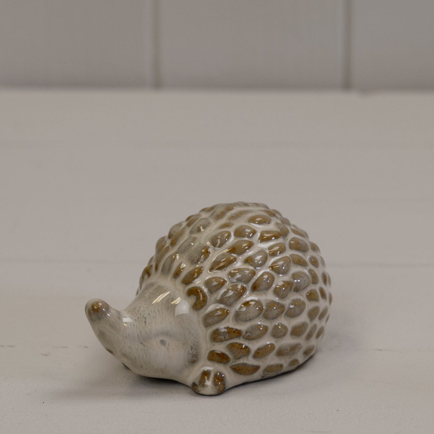 Beige Mottle Ceramic Hedgehog Decoration