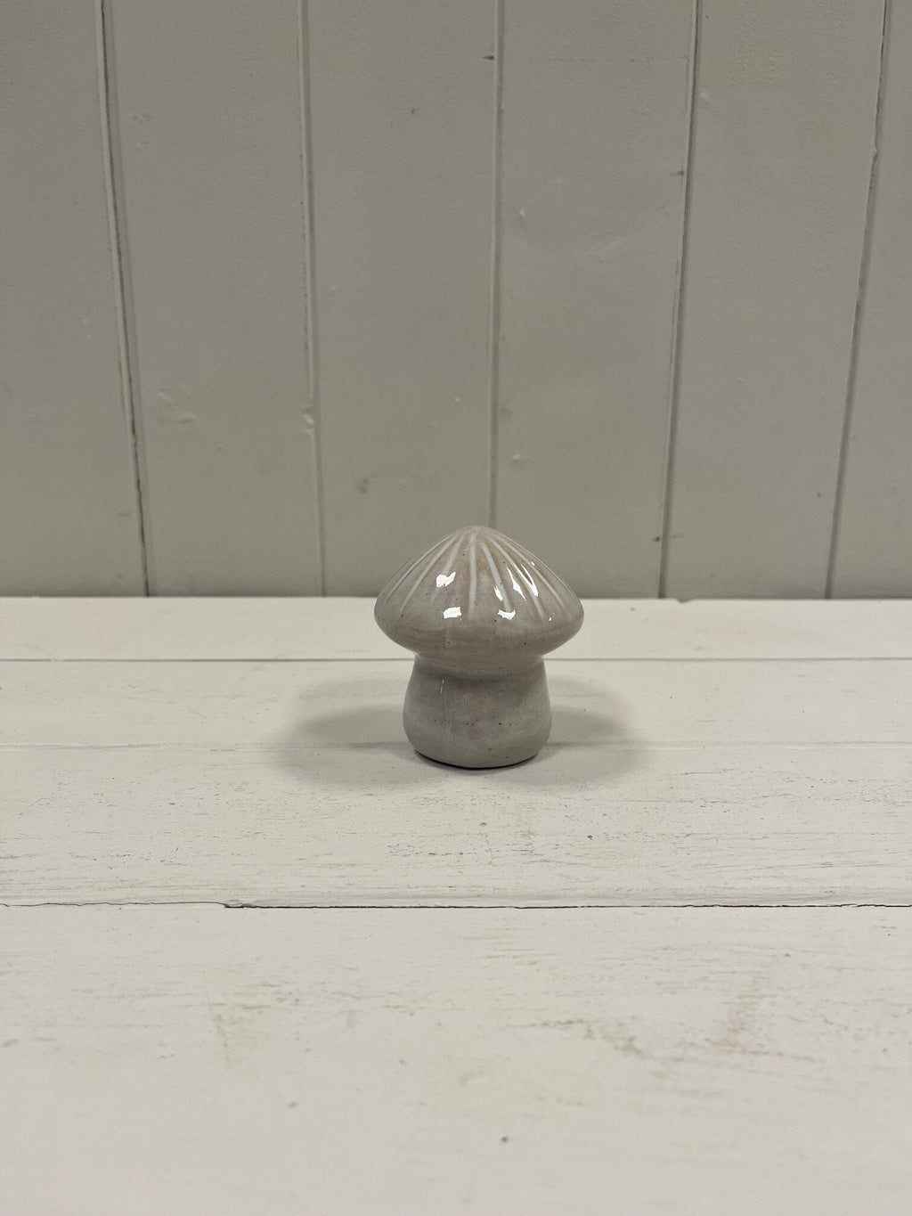 Large Glazed Ceramic Mushroom Ornament with Textured Detail