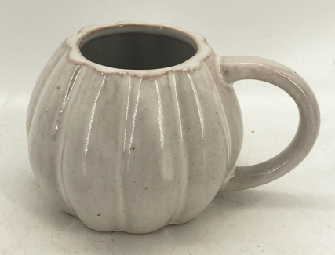 White Ceramic Pumpkin Cup