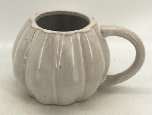White Ceramic Pumpkin Cup