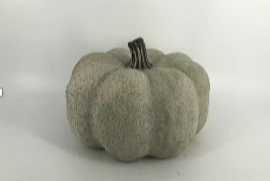 Large dusty green ceramic pumpkin