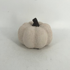 Cotton white small ceramic pumpkin ornament
