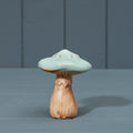 Ceramic mushroom with mint green top - large