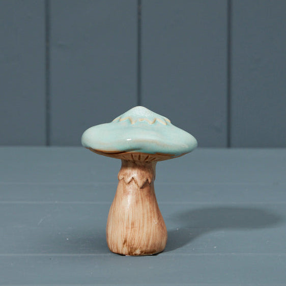 Ceramic mushroom with mint green top - large