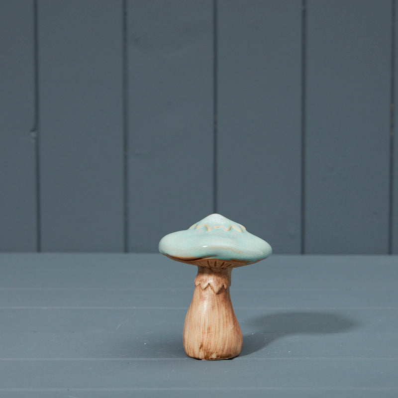 Ceramic mushroom with mint green top -large