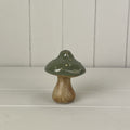 Dark green ceramic mushroom decoration (9.8cm)