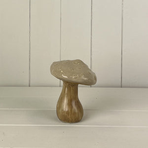 Beige ceramic mushroom decoration