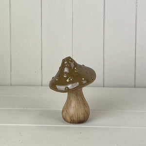 Brown ceramic mushroom decoration