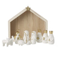 Cute white and gold nativity set