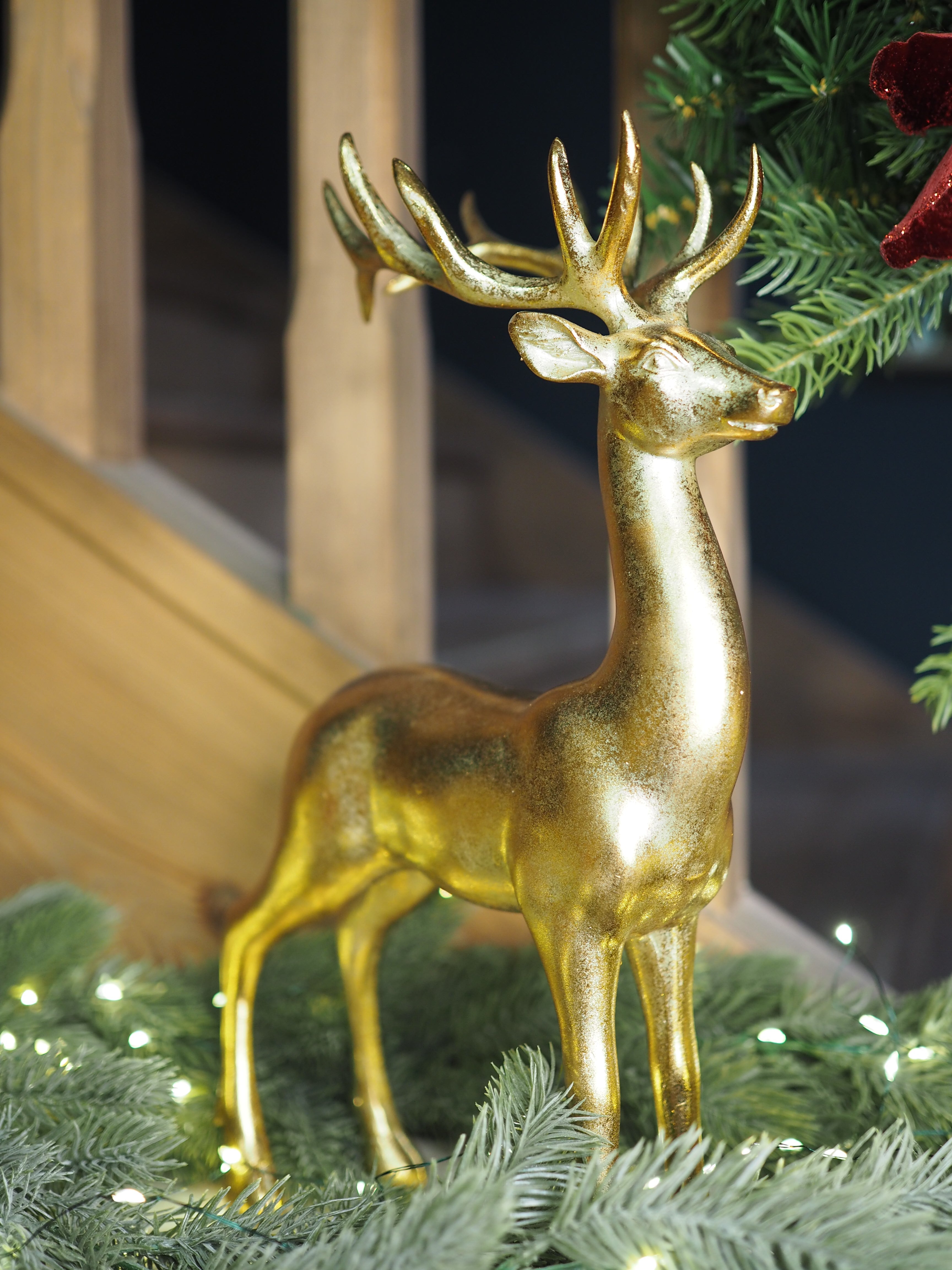 Gold standing reindeer